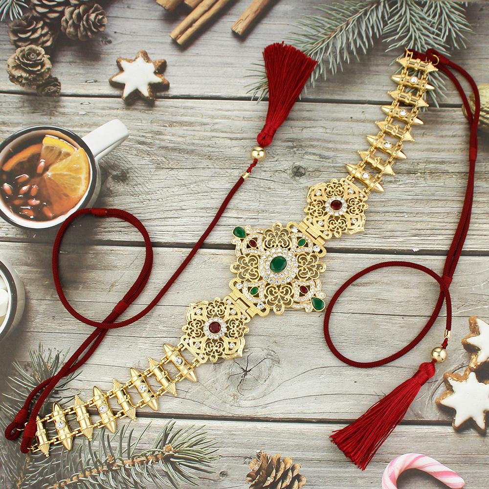 Bijuterii Mireasa De Dama Chic Culoare Aurie Lant In Talie Cu Franjuri Accesorii