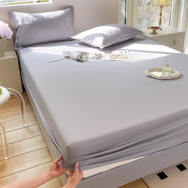 Solid Color Waterproof Mattress Fitted Sheet, Durable TPU Waterproof Backing Bed Cover, Smooth Breathable Bed Sheet for Home Hotel
