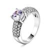 Double Fair Women's Engagement Rings Rose Gold Color Crystal Fashion White CZ Stone Wedding Ring Jewelry For Women DFR061