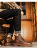 Men's High-Top British Style Leather Boots - Spring Retro Lace-Up Outdoor Martin Work Shoes