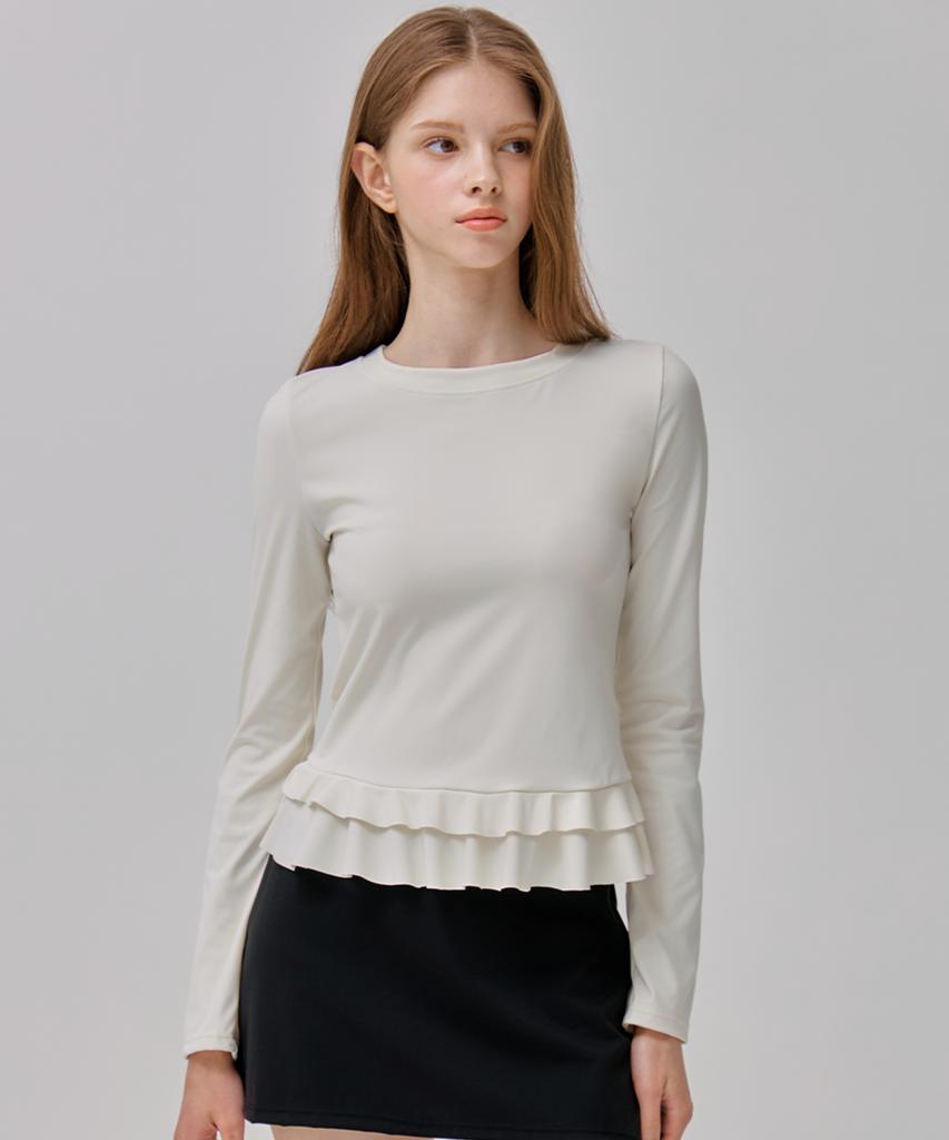 VIKINI VENDER Frill Layered Rash Guard - Ivory