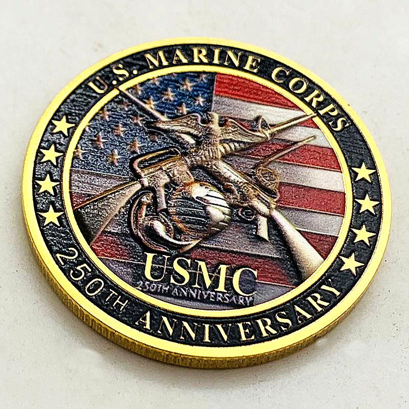 25th Anniversary USMC Sniper Gold-Plated Colorized Commemorative Medal Coin