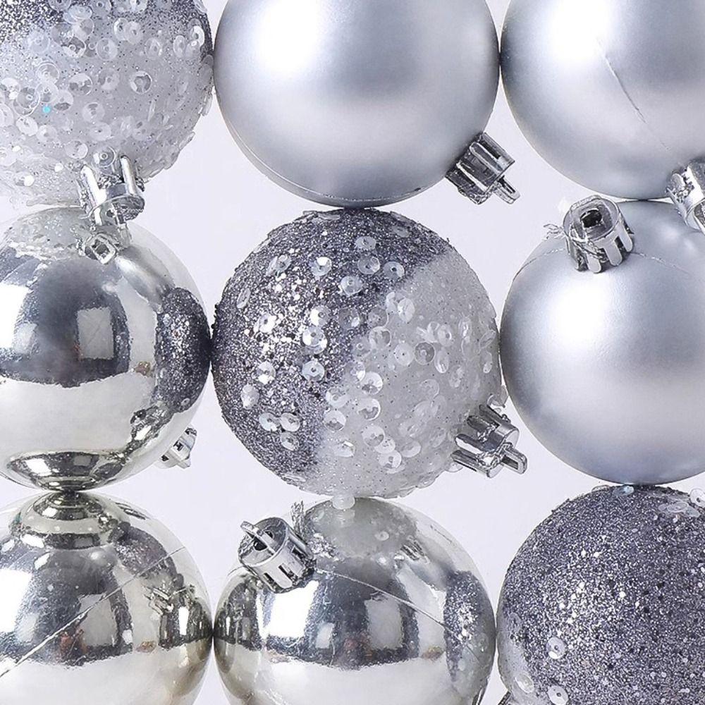 9pcs Creative Christmas Tree Pendant 6cm Hanging Ornament Christmas Ball Set Window