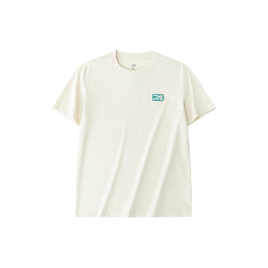 

Anta Life Series Solid Color Logo Round Neck Pullover Sports Short Sleeve T-Shirt Women T-Shirts Millet-Gray 962428112-3 XS
