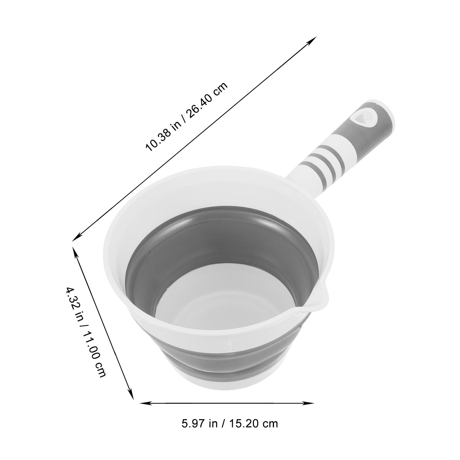 

1Pcs Wide Mouth Foldable Water Ladle Smooth Edge Design Leak Proof Kitchen Utility Scoop for Laundry Car Washing Water Handling серый