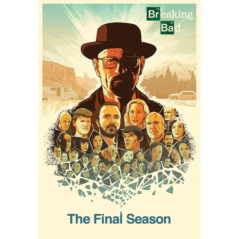 Breaking Bad Klassische Krimi-TV-Serie Poster Leinwandmalerei Heisenberg Drucke Wandkunst Bilder Moderne Heimzimmerdekoration