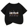 Graphic Summer Spring Kawaii Meow Cat Paw  T Shirts Funny Manga Kids Childrens Tshirt Boys Girls Casual Top Tee Summer