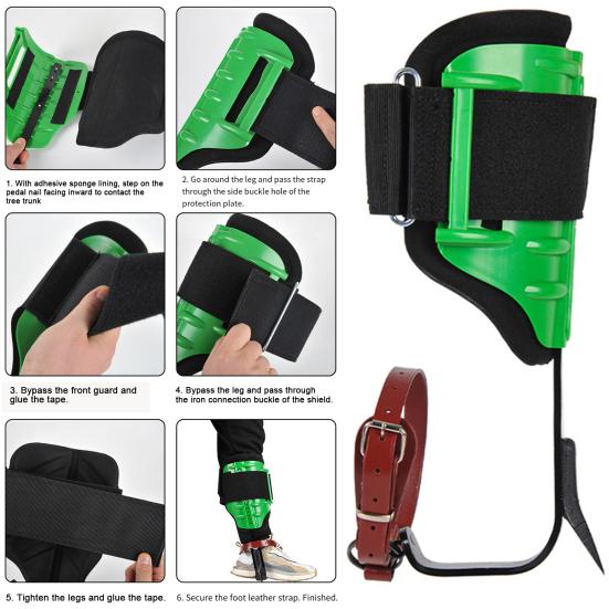 Tree Climbing Tool Set Steel Tree Climbing Spikes Adjustable Climbing Harness with Reinforced Leg Straps Arborist Equipment for Logging Fruit