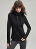 Women's Slim Fit Brushed Hooded Sports Jacket for Running and Yoga