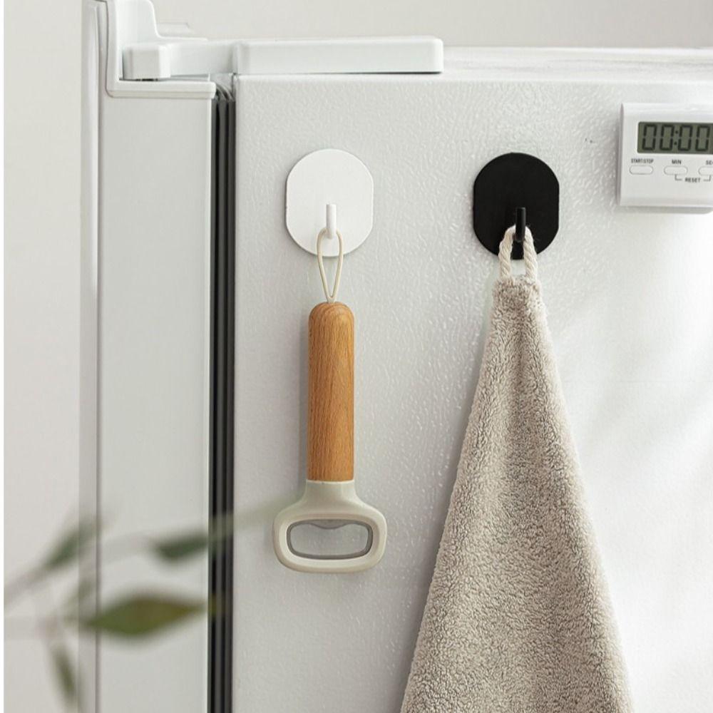 

2Pcs No-trace Key Hanger Suction Iron Storage Hooks Refrigerator Magnetic Hooks Kitchen