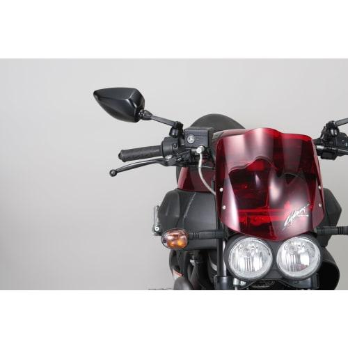 TANAX Bike Mirror Napoleon Shark Mirror Aluminum Mirror Set of 2 Left and Right (With Forward and Reverse Threaded Bolts) 10mm Black AOS-104-BB