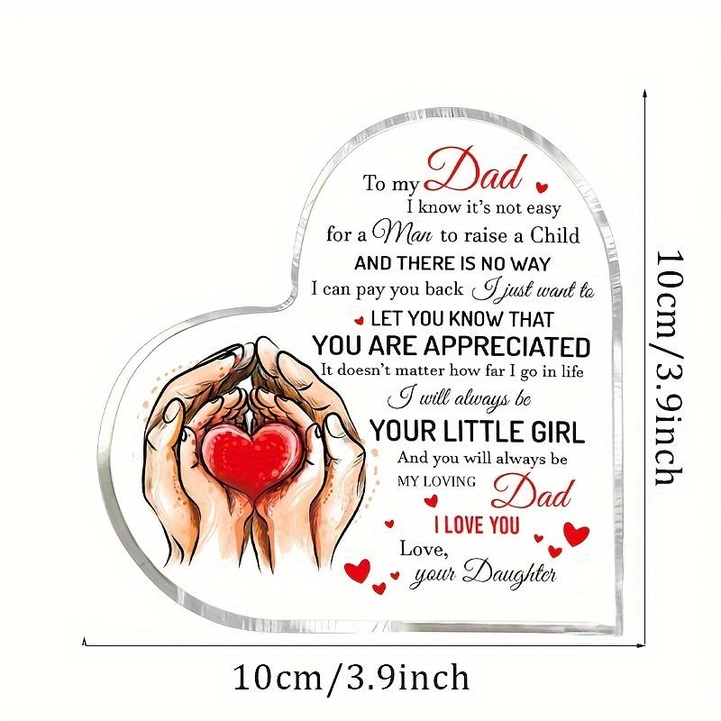 Father's Day Birthday Gift for Dad - Father Daughter Plaque, Heartwarming "I Love You Forever" Acrylic Sign Suitable for Day, Birthday Party Decoratio