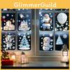 Snowman Christmas Tree Window Art Pvc Static Stickers Set Christmas Decorations