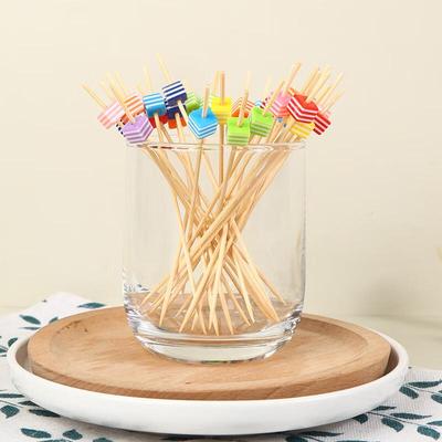ZISIZ Striped Square Disposable Fruit & Snack Picks