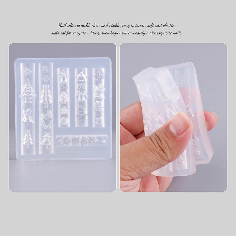 Om de Zăpadă de Crăciun Brad de Crăciun Matriță 3D pentru Unghii Fulgi de Nea Oameni de Zăpadă Decorațiuni Unghii Design DIY Silicon Manichiură Matriță Nail Art