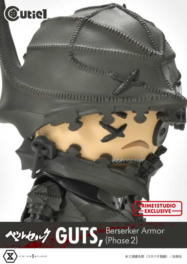 Figura de Exposição Berserk Cutie1 Guts Armadura Berserker Genuína Arte Original Kentaro Miura Produtos de Exposição (Estágio)