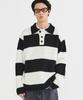 FALLETT Boucle Collar Striped Knit Black