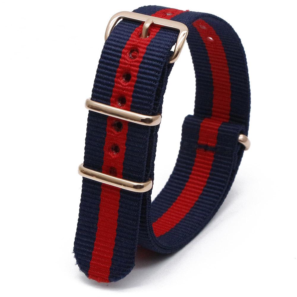 Rose Gold Buckle Nylon Watch Strap - Canvas Replacement for DW Watches