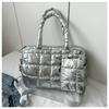 Autumn and Winter Advanced Sense Space Cotton Down Bag Large Capacity Crossbody Portable Dual-purpose Tote Bag Commuter Women's Bag