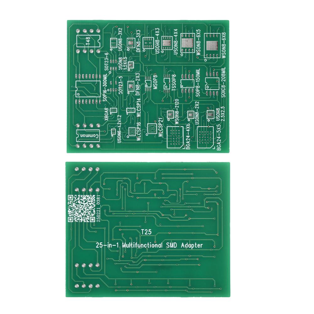 25-in-1 SMD to DIP8 Universal Adapter 4-Layer PCB, SOIC8/16 SOP8 DFN8 USON8 DFN8 SOT5 SOT6 WSON8 WLCSP TSSOP8 Electronic Kit