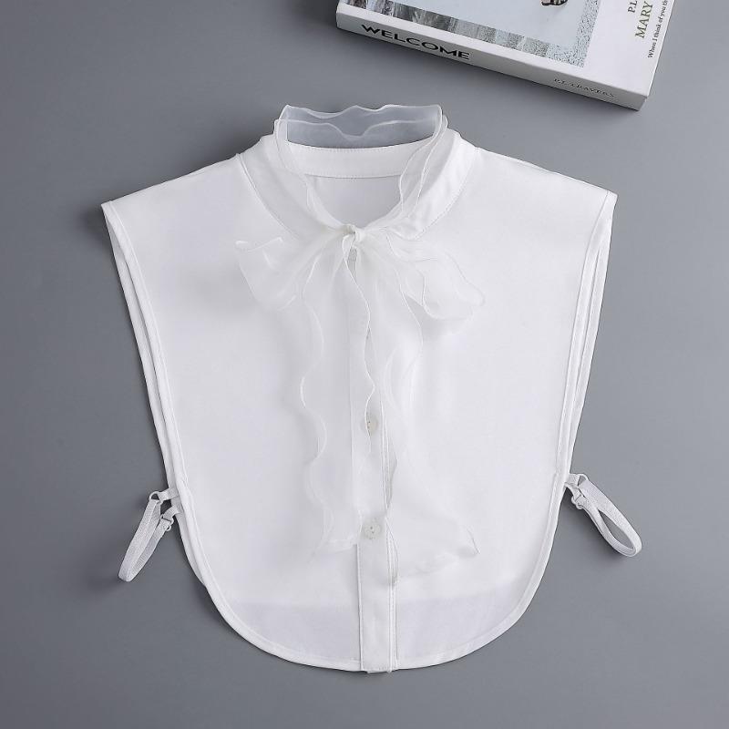 Fake Collar Women's Autumn and Winter Versatile Chiffon Decoration Stand False Collar For Sweater Bowknots Detachable Collar