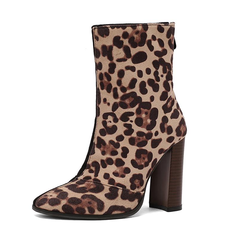 

ANNYMOLI Жіночі черевики на щиколотці з круглим носком на товстих високих підборах, комбіновані кольори, на блискавці, короткі черевики, жіноче модне взуття, осінь-зима 46 39