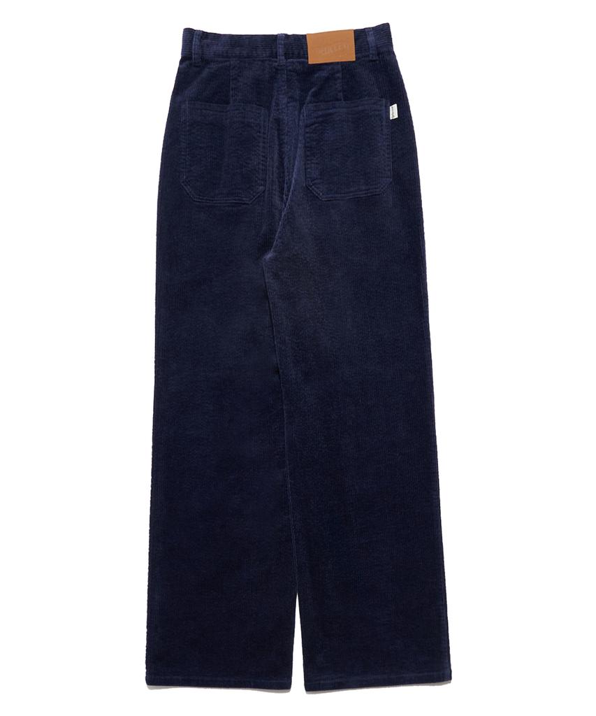DELICCENT Corduroy Single-Pleat Pants [Deep Blue]