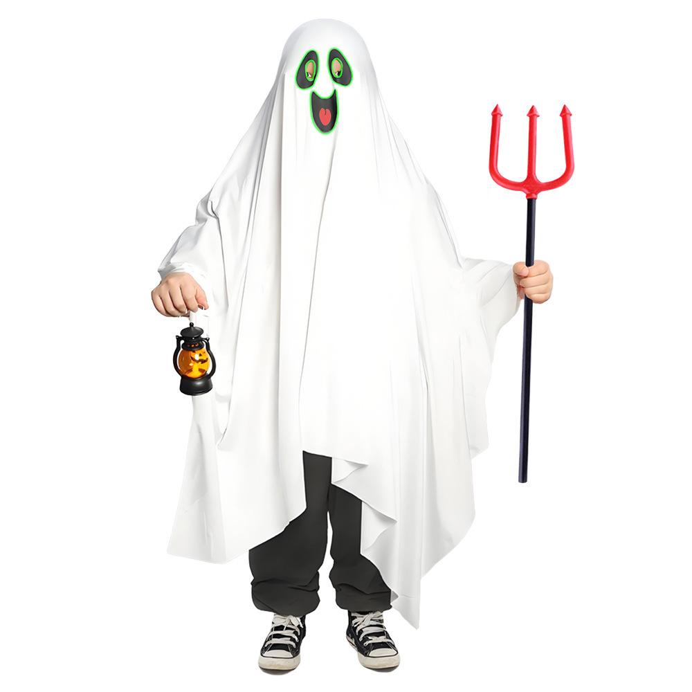 Halloween Children's Luminous Grimace Ghost Costume White Cape Cape Adult Funny Costume