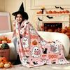 Halloween Pumpkin Ghost Flannel Blanket Sofa Nap All Season