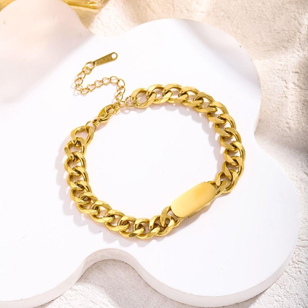 Simple Titanium Steel Necklace Cuban Punk Necklace Bracelet Hip Hop Chain Necklace  Women Men