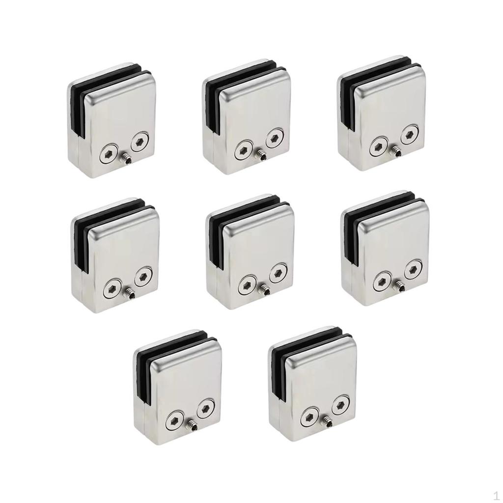 Glass Clamp Handrail Bracket Stainless Steel Clip No Required for Stair Railings, Balconies,