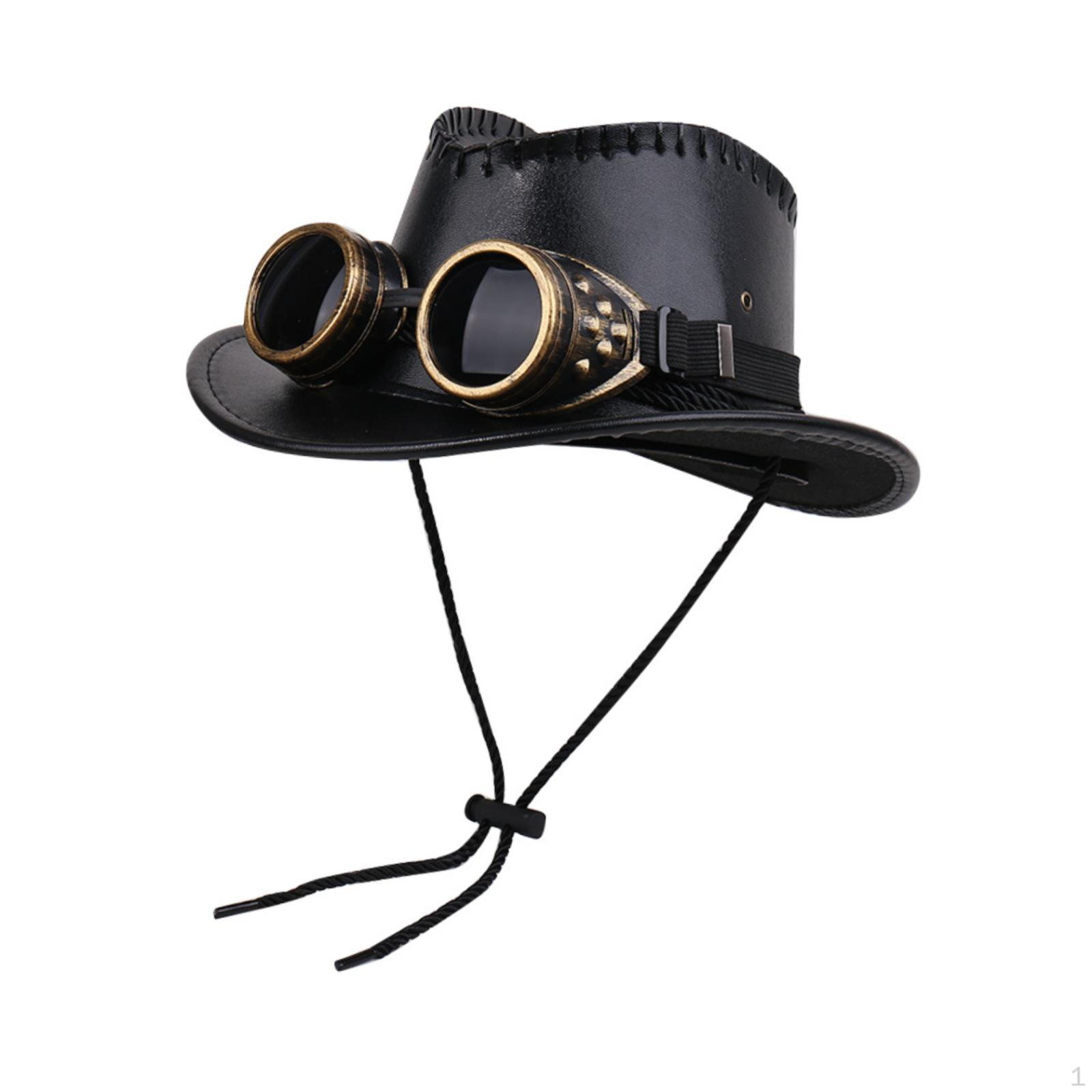 

Steampunk Top Hat with Goggles Headgear for Prom Stage Performance Role Play