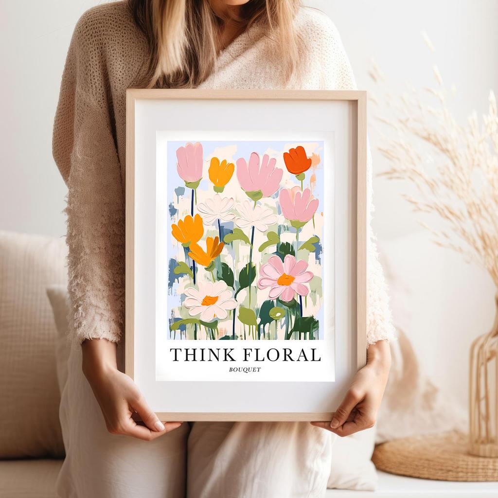 Plakat kolorowe kwiaty florystyka