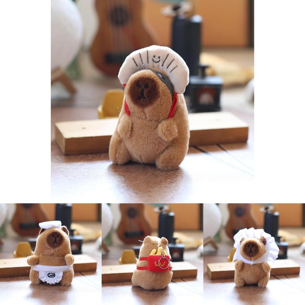 Capybara Plush Keychain Stuffed Animal With Pp Cotton Ultra Soft Short Plush Backpack Charm Gift For Kids