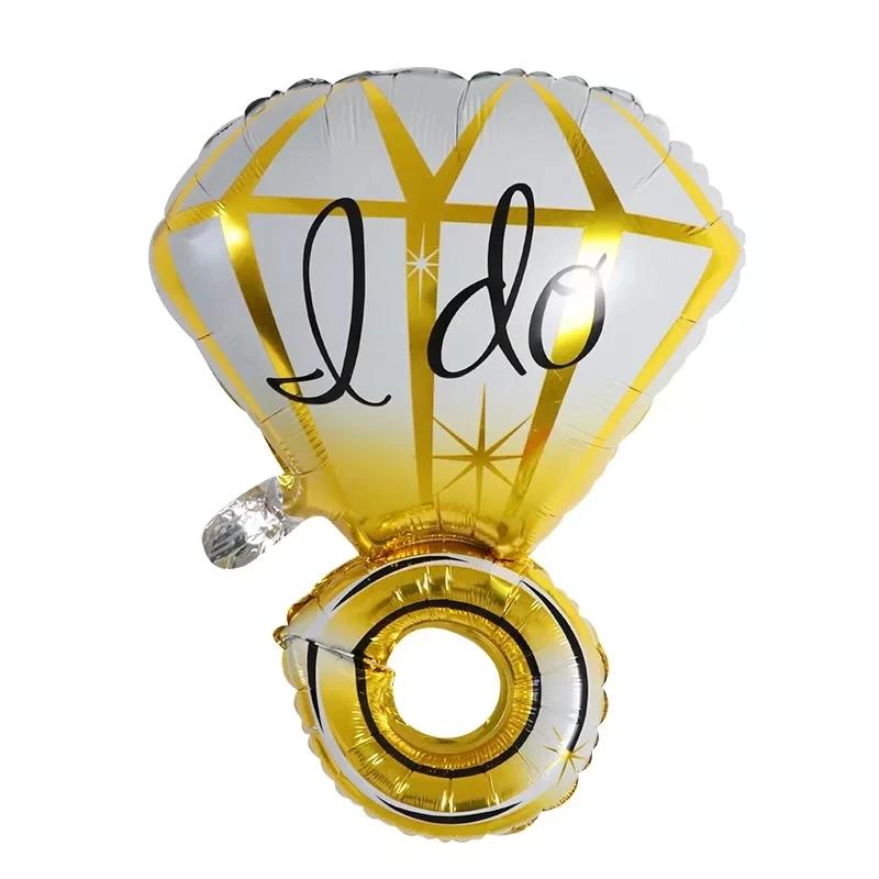 Diamond Ring Balloon Valentine's Day Proposal Balloon Wedding Room Decoration Diamond Ring Aluminum Film  Balloon