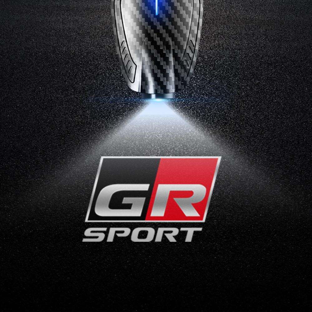 2pcs USB Rechargeable GR Sport Logo Car Door HD LED Lamps Projector Courtesy Welcome Lights For Toyota Corolla Yaris Prius Camry