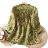 2026 Plus Size Women's Pure Ramie Summer Loose Green Top