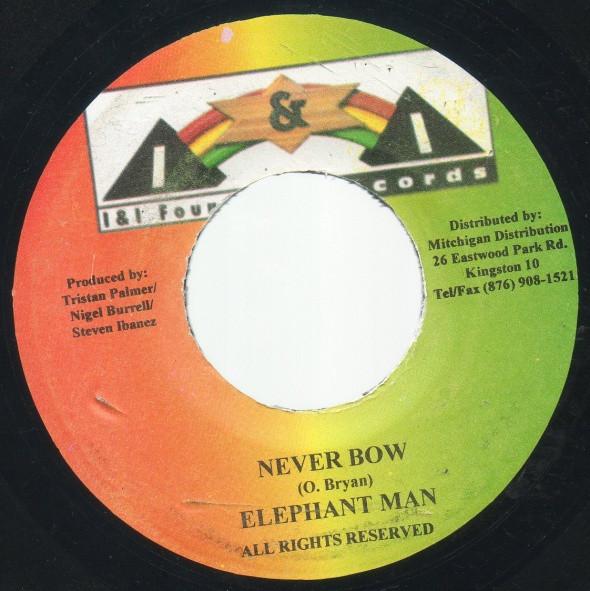 7inch Record ELEPHANT MAN - Never Bow none I & I Foundatio Jamaica Reggae, Ska & Dub Used