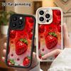 Carcasa de telefon: Plat 2D, potrivit pentru husă protectoare iPhone 18 17 16 15 14 13 Pro, căpșună de pluș, cadou perfect de Crăciun și Halloween