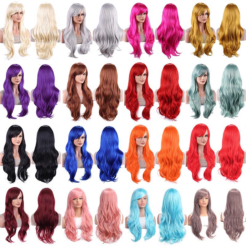 Universal 70cm Long Curly Anime Cosplay Wig - European & American Style
