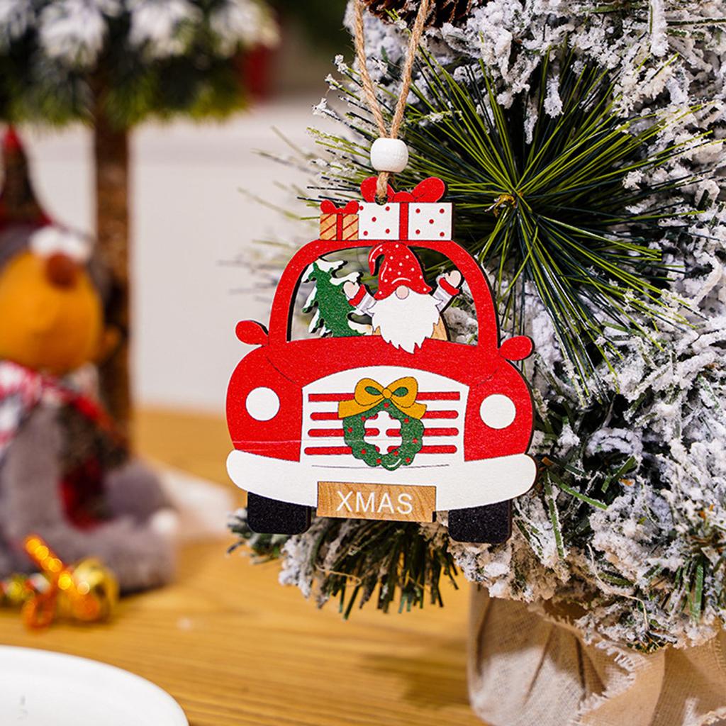 Wooden Truck Hanging Pendants Faceless Dwarf Old Man Small Pendant Drop Shipping Christmas Tree Decorations Adornos NavideñOs