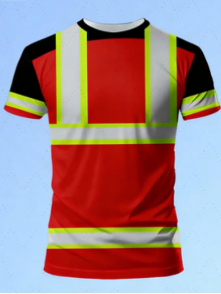 2026 Neues Sicheres Logo Color Blocking Design Cosplay Kurzarm-T-Shirts Mode Sommer Täglich Lässig Herren Damen Arbeits-T-Shirts