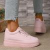 Fashion Plus Size Fashion Pink Platform Sneakers for Women 2025 Autumn Non Slip Thick Sole Vulcanized Shoes Woman Casual Sports Sneakers