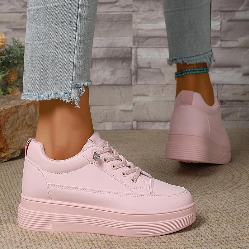 Fashion Plus Size Fashion Pink Platform Sneakers for Women 2025 Autumn Non Slip Thick Sole Vulcanized Shoes Woman Casual Sports Sneakers