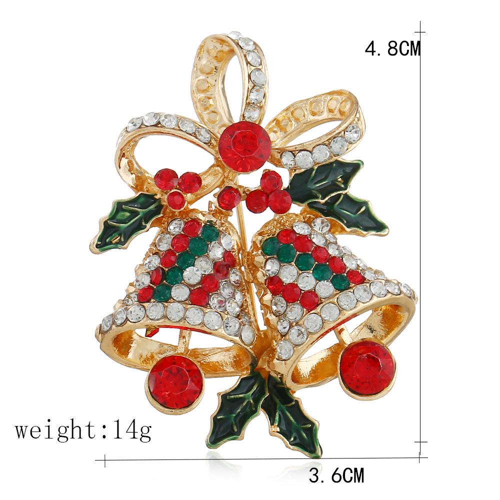 1PC Women's Christmas Fashion Bell Snowman Brooch Pendant Clothing Pin Accessories Design Sense Jewelry Holiday Gift