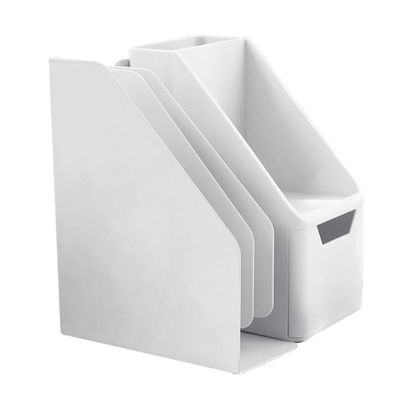 

Настольный книжный упор с подставкой для ручек и выдвижным ящиком, расширяемый, регулируемый, подставка для журналов, органайзеры для стола, экономящие место белый