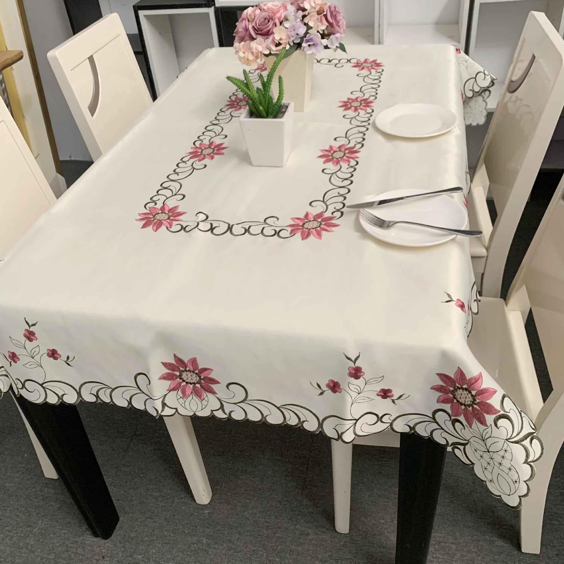 

Скандинавская простая прямоугольная бытовая скатерть из полиэстера с вышивкой, коврик для обеденного стола, скатерть для журнального столика 85x85