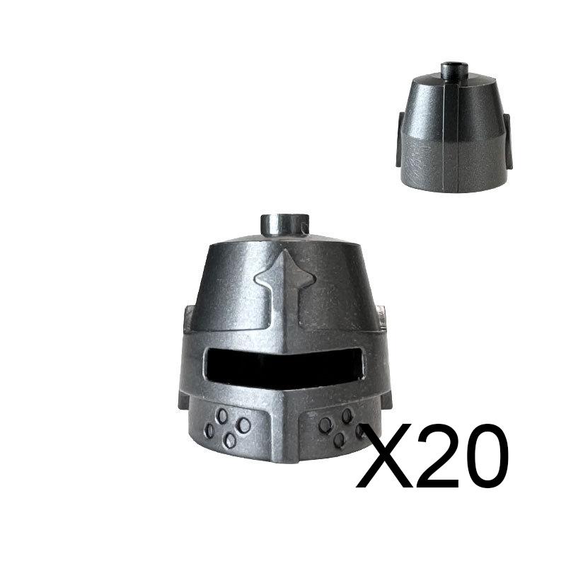 MOC Medieval Castle Knight Figures Waffen Accessories Flame Helmet Shoulder Armor Sword Toy