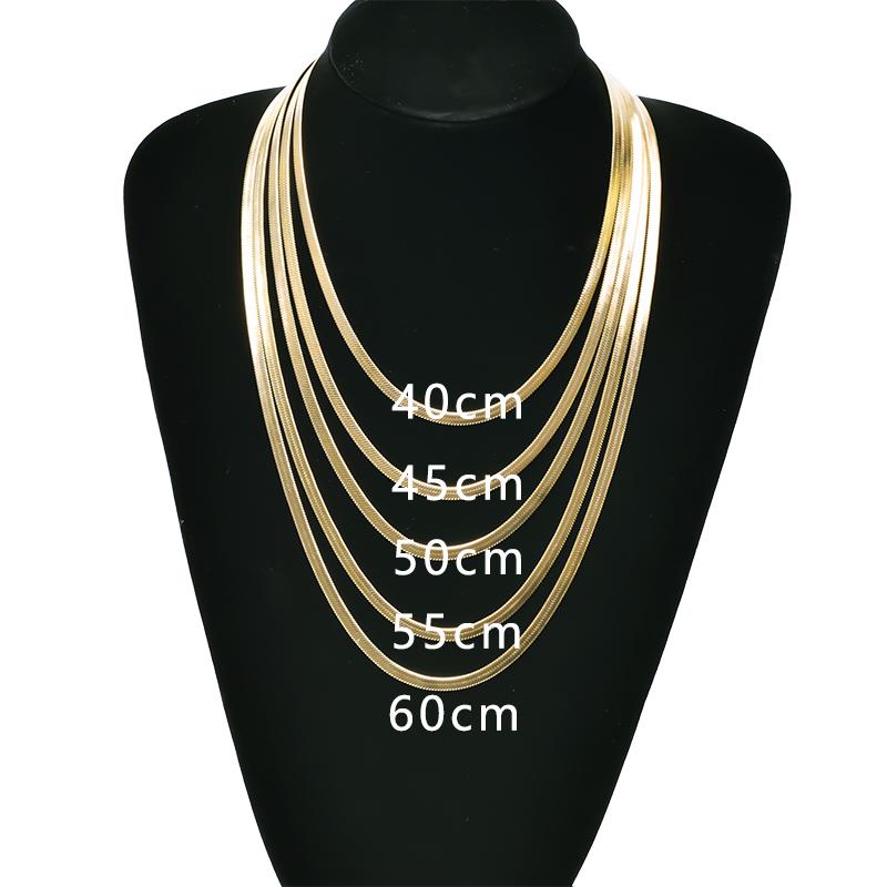 Stainless Steel Necklace For Women Men Accessories Flat Chain Neck Chokers Fashion Jewelry Snake Collier Acier Inoxydable Femme