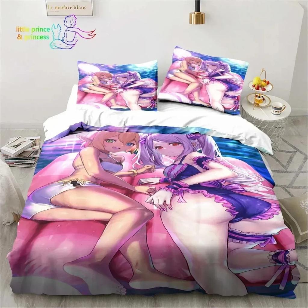 3D Print Albedo Overload Bedding Set Single Twin Full Queen King Size Bed Set Bedroom Hentai Anime Girl Bedding Gift